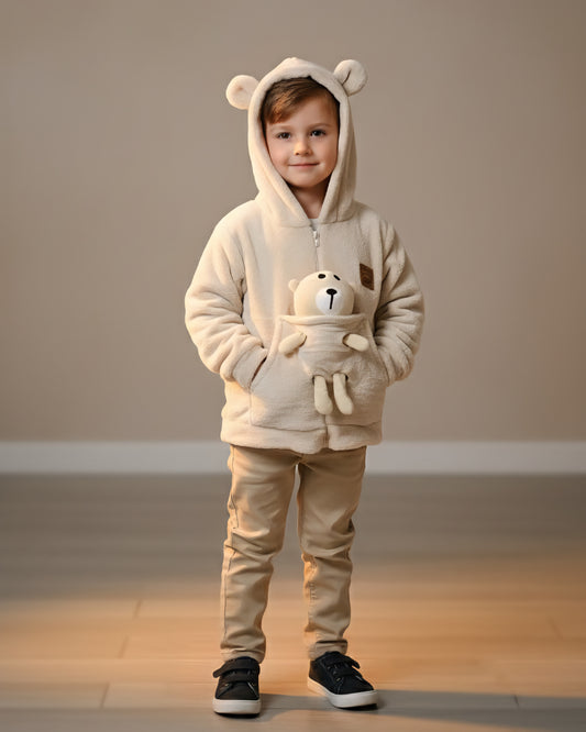 buzo con oso peluche BEIGE