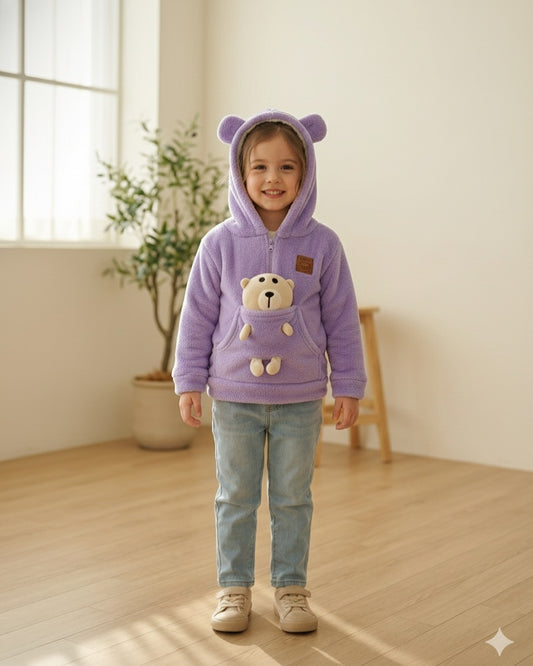 buso con oso peluche LILA