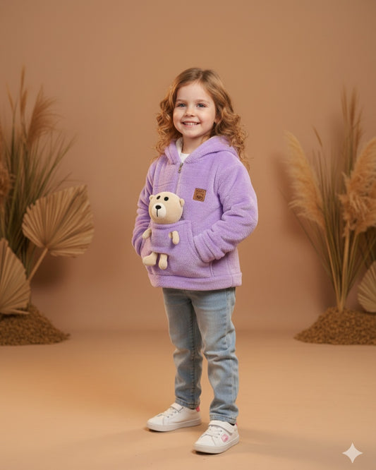 buso con oso peluche LILA